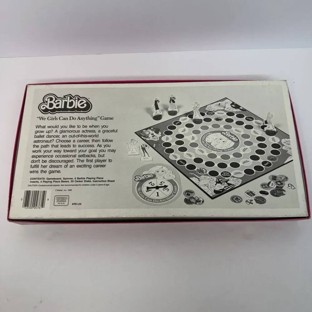 Vintage 1986 Barbie We Girls Can Do Anything Board Game Golden Near Complete